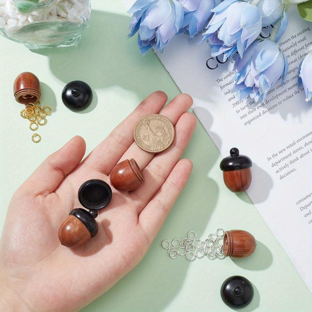1pc Wooden Mini Acorn Pendants, Ebony Nut Box Charms, Detachable Keychain And Car Decoration