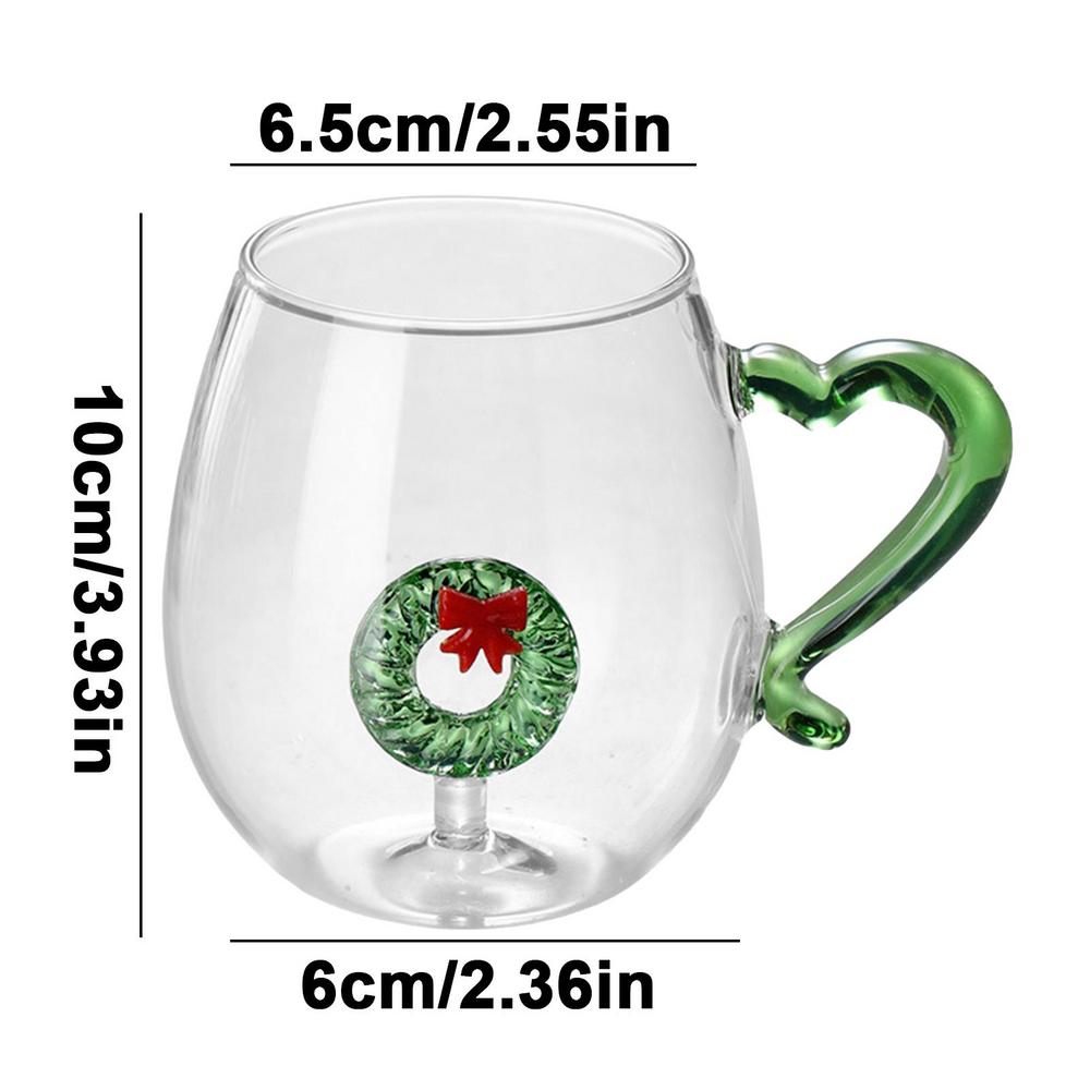 Christmas Tree Deer Coffee Mug 400ml Christmas Series Snowman Glass Cup Kids Water Tea Cup Wine Glass Milk Glass Party Decor