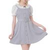 [Yumetembo] Jumper Skirt, Front Button Jumper Skirt Dress, Mini, Blue Gray