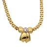 Used Necklace Ribbon metal/Rhinestone 23.6g Gold Plating