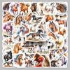 50 Ink Wash Horse Stickers: Watercolor Cartoon Animals for Journals & Computers