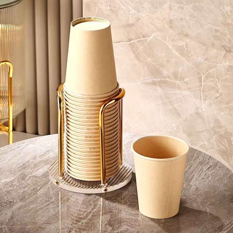 1pc Light Luxury Disposable Cup Holder Household Acrylic Cup Storage Rack Desktop Tea Cups Dispenser Kitchen Gadget Organizer