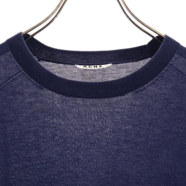 ACNE Long sleeve sweater XS Navy system knit Men's Used