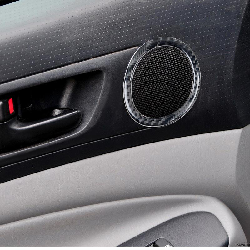 For 12-15 Toyota Tacoma Car Interior Modified Carbon Fiber Front Door Horn Ring Decoration Sticker