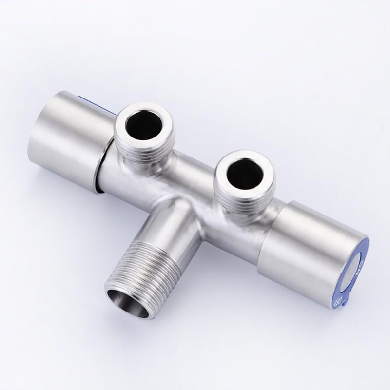 Stainless Steel 1in 2 Out Water Tap G1/2 Double Bibcock Grifo Doble Salida Outdoor Garden Washing Machine Mop Tap