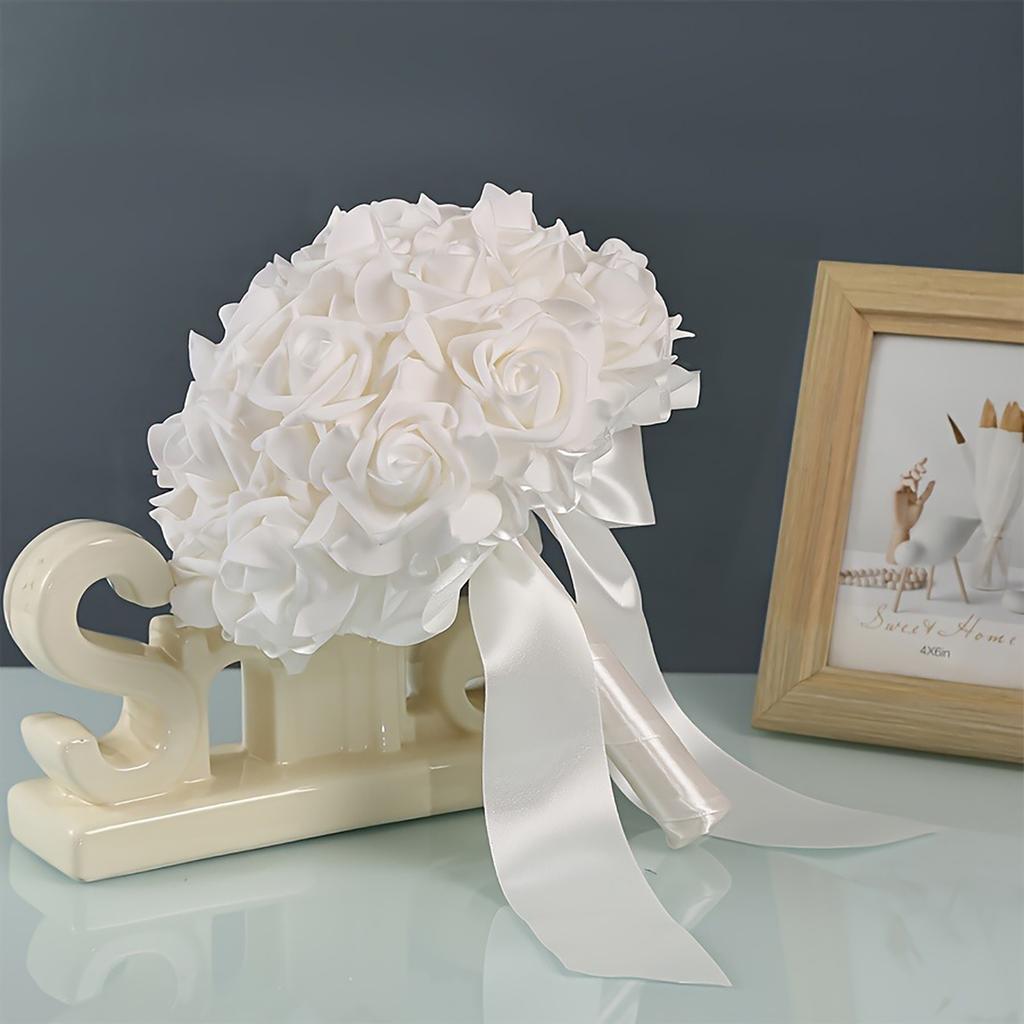 1 pure white rose bride bridesmaid wedding photography props simulated flower