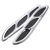 Mayitr 2pcs Car Styling Chrome Fender Hood Decorative Side Air Flow Vent Cover Sticker Universal for Car Truck