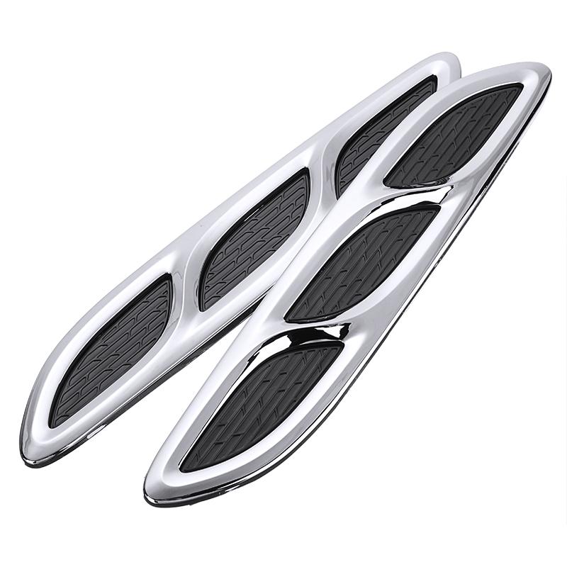 Mayitr 2pcs Car Styling Chrome Fender Hood Decorative Side Air Flow Vent Cover Sticker Universal for Car Truck