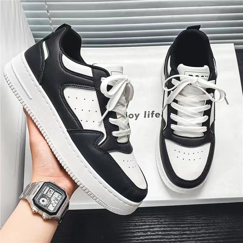 Men's Shoes Fashion White Sneakers For Men Lace up Skateboard Board Shoe Thick Sole Versatile Vulcanized Shoes 