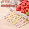 OLOEY Disposable Bamboo-Joint Plastic Fruit Forks