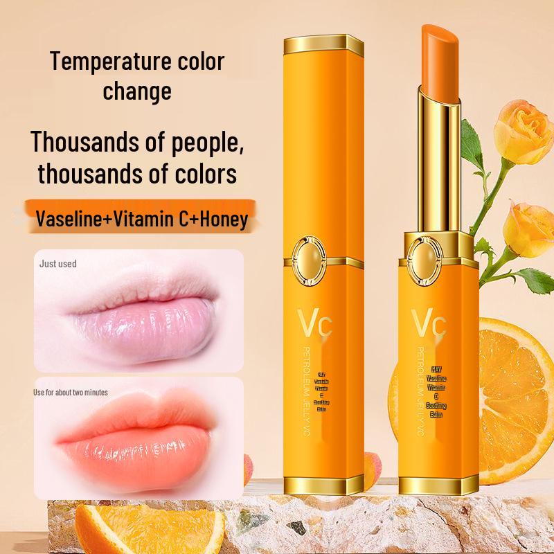 

Увлажняющий бальзам для губ MAV Vaseline с витамином C – Увлажняет, Питает, Осветляет морщинки на губах, Помада, меняющая цвет от температуры 2.5g