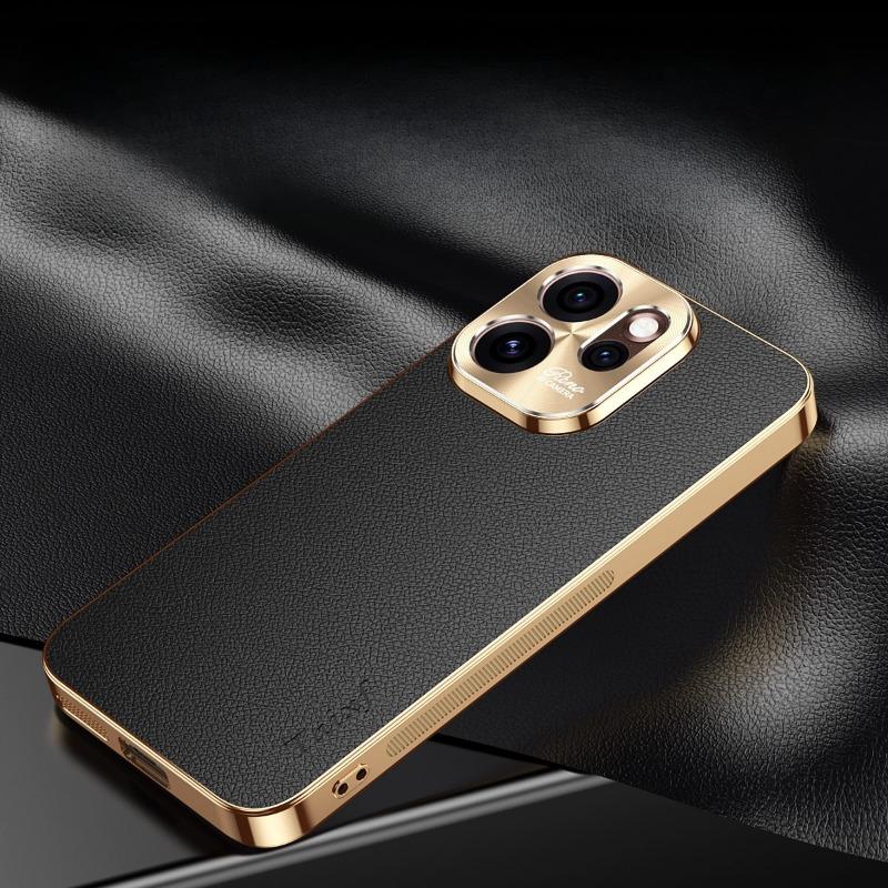 Plating Texture Lichee Pattern Leather Cover For Oppo Reno 15 15Pro Shockproof Lens Protection Case For Oppo Reno 15 Pro Bumper