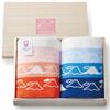 Dolce Duo Imabari Towel Gift 2-Piece Set (Mount Fuji) Face Hand Wooden Box Included Celebration Return Made Japan FJ-1651