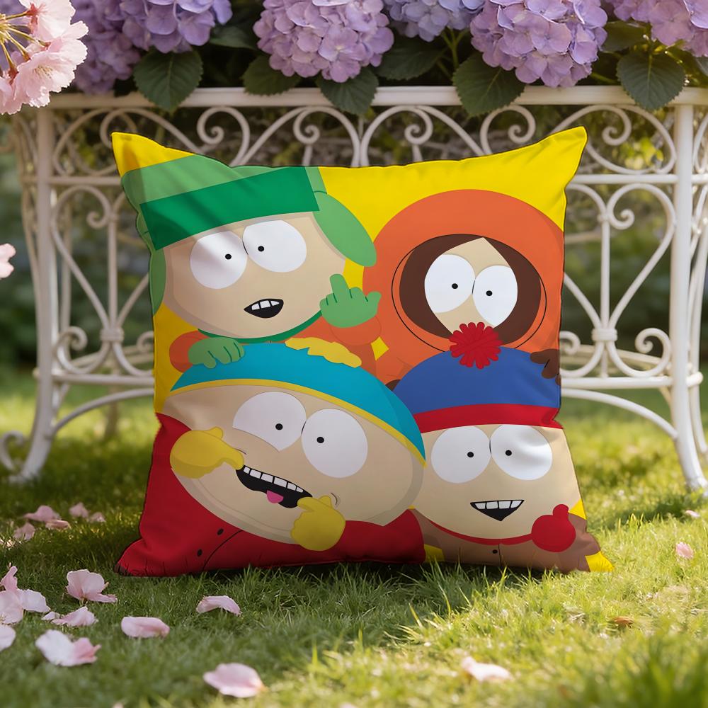 Cartoon Anime S-South P-Park Cushion Cover Home & Car Dual-Scene Pillow Cover: Reversible for Premium Comfort