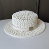 New Flat Top Jazz Top Hat Retro Old Money Wind Belt Buckle Straw Hat Women's Summer Seaside Vacation Sun Hat