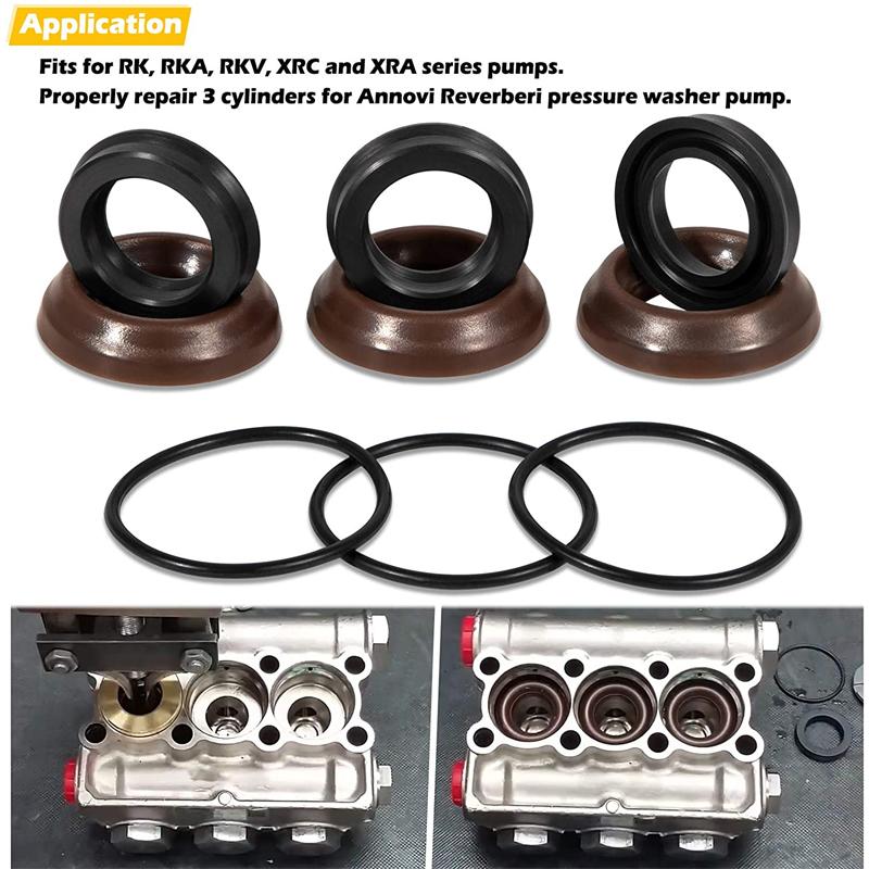 AR1857 Hochdruckreiniger Dichtungssatz 18mm XR Dichtungsreparatursatz für Annovi Reverberi Hochdruckreiniger Pumpe RK RKA RKV XRC XRA (9 Stück)