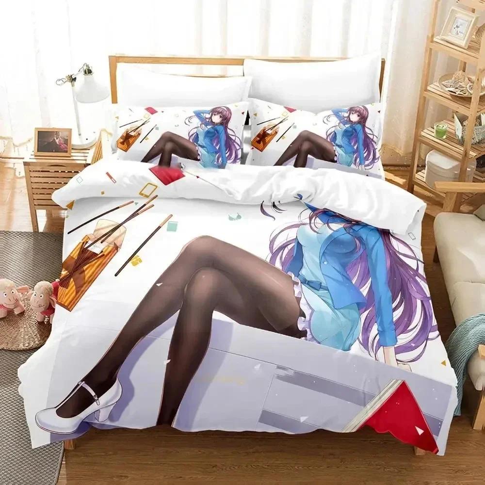 Anime Saekano How to Raise a Boring Girlfriend Bedding Set Duvet Cover Sheet Printed Bed Set Pillowcase Bed Comforter Bedroom