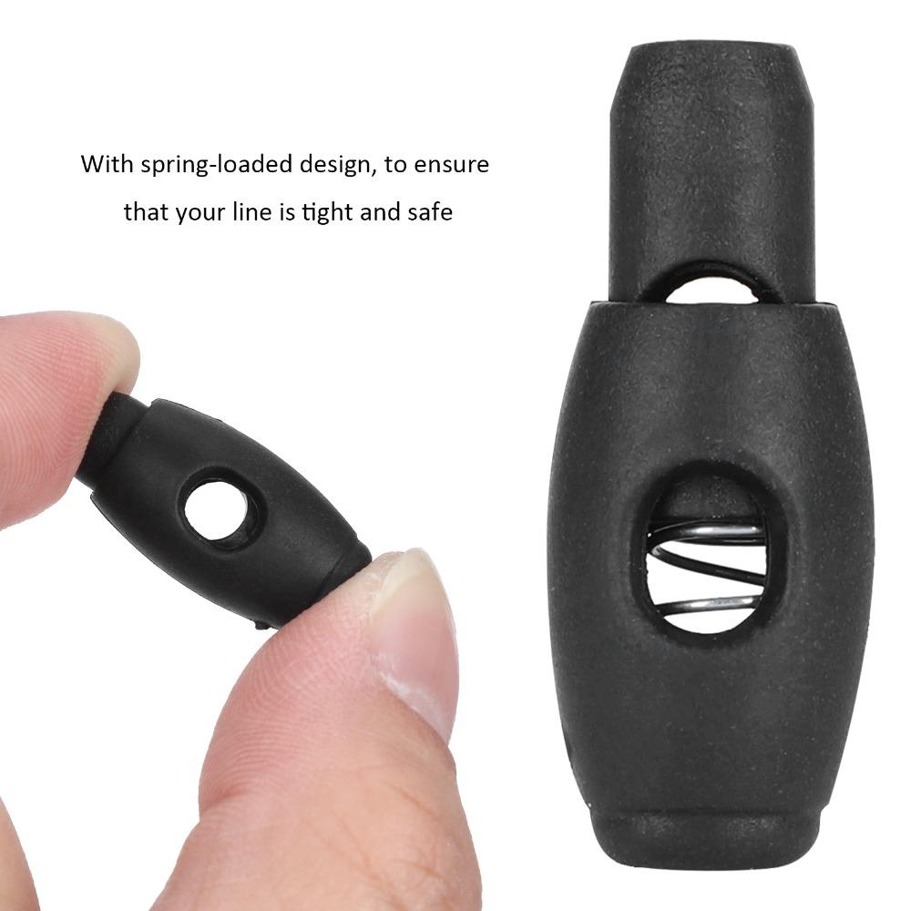 100pcs Nylon Cord Locks Single Hole Rope Buckle Clothing Accessories Spring Stopper  Outdoors