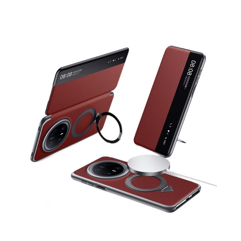 

Подходит для чехла для мобильного телефона Huawei Mate70pro, откидной, с умным окном, 70por, противоударный, с подставкой, магнитный кожаный чехол для мужчин Huawei Mate 70