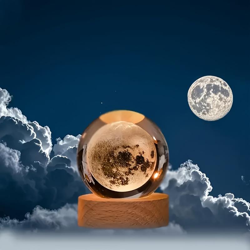 3DSolar Crystal Ball 60mm 3D Solar System Crystal Ball|Laser Engraved Moon Crystal Gift with Galaxy Crystal Sphere for Physics Lovers and Space Models