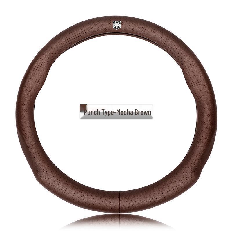 Genuine Leather Steering Wheel Cover for Dodge: Journey, Caliber, Avenger, Ram, Sebring, Challenger