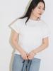 Beams Heart Gathered Pullover with Different Fabrics at the One Size S/S Tee, Back, Women's, OFF_WHITE,
