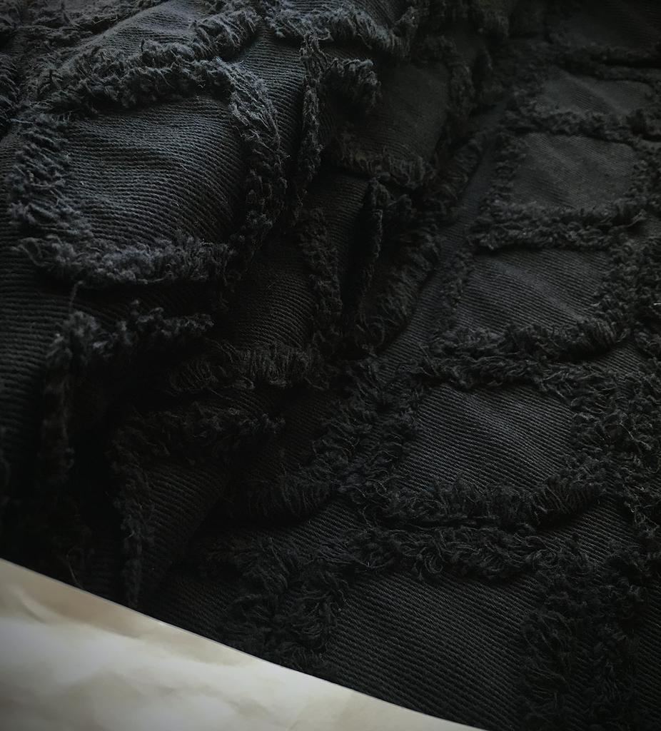 Fringe Diamond Denim Handmade Denim Thin Cotton Denim 1m Fabric, Remnants, Fabric, (Perfect Black)