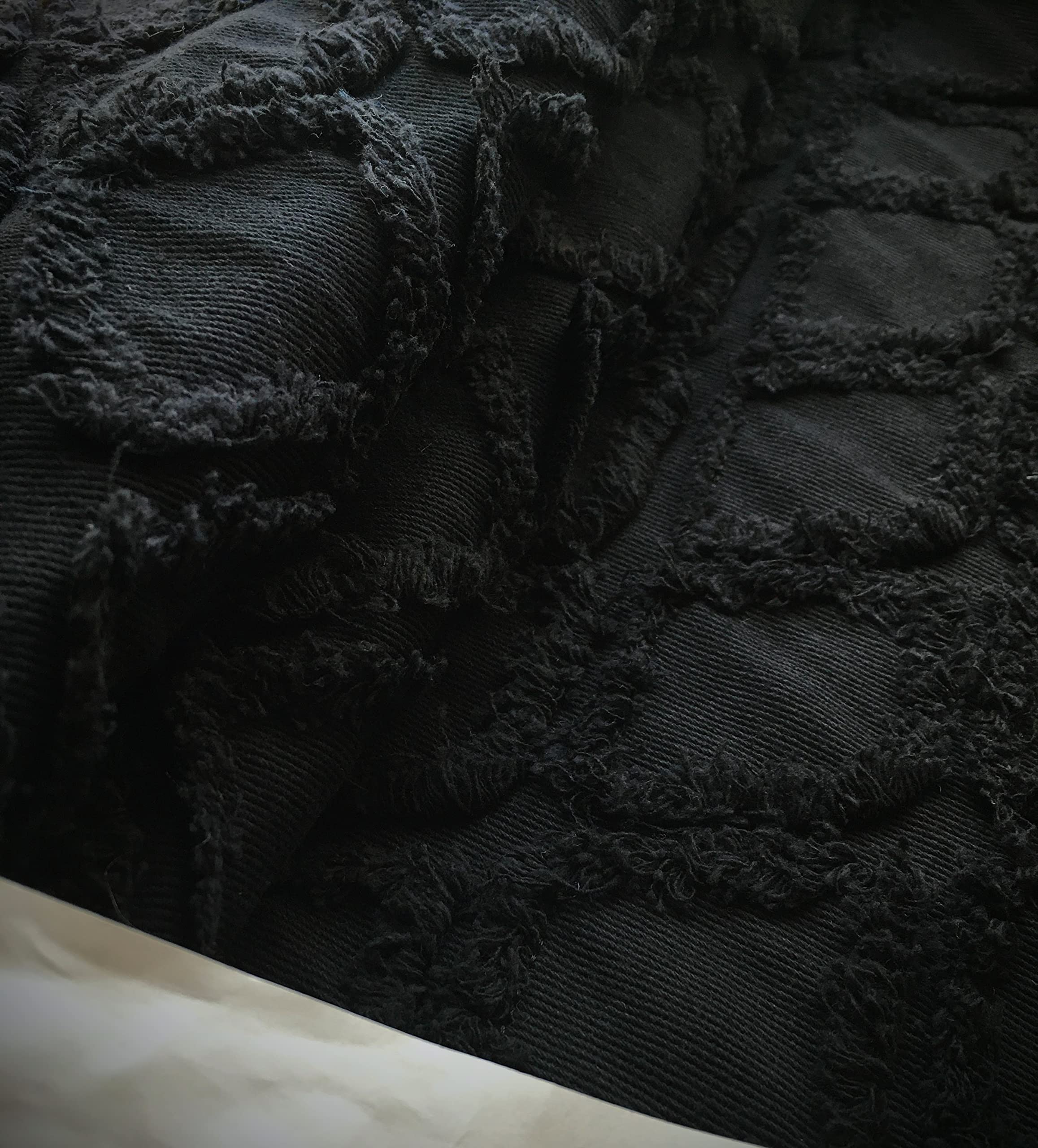 

Бахрома Алмаз Джинсовый Ручная работа Джинсовый Тонкий Хлопок Джинсовый 1м Ткань, Остатки, Ткань, (Идеальный черный)