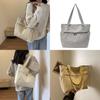 Stylish Street Fashion Large Capacity Canvas Tote Bag For Women With Inner Pocket