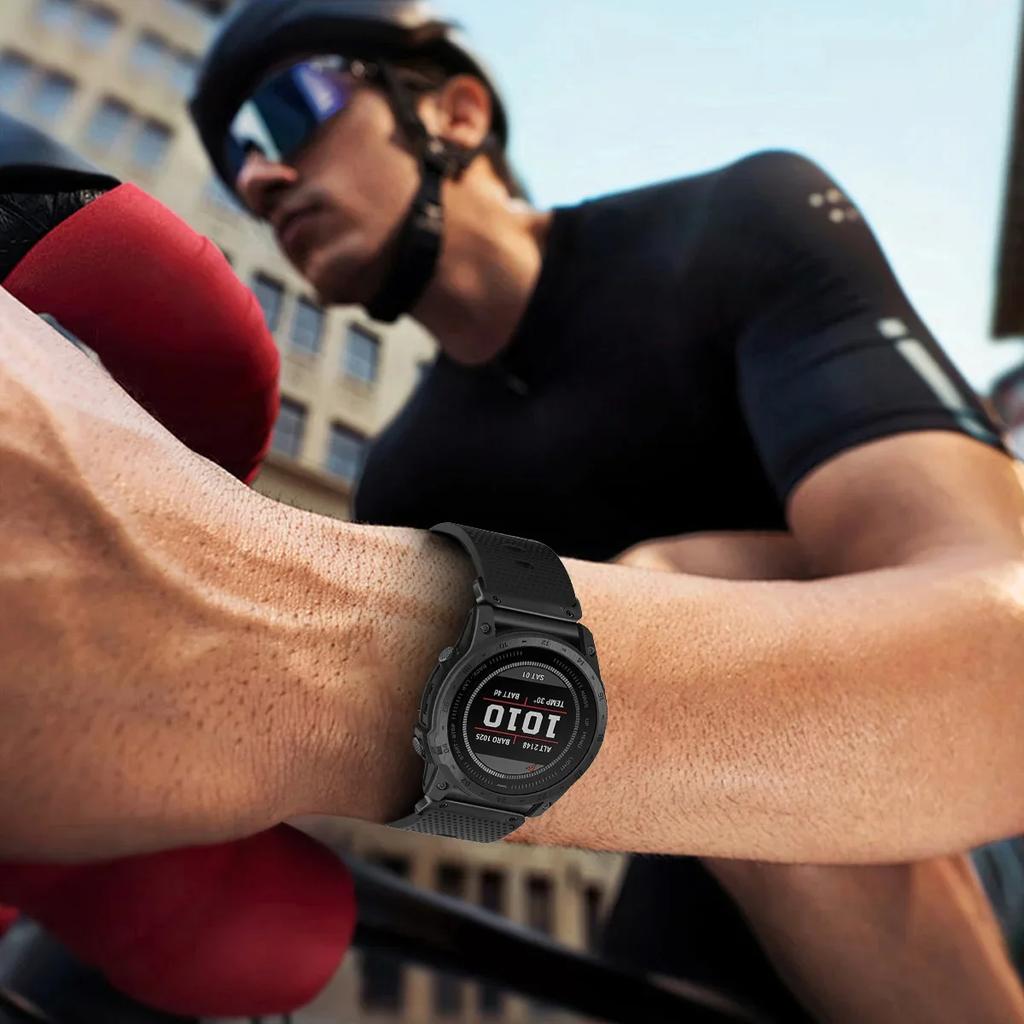 26 22mm Quick Fit Silicone Watch Strap For Garmin  Fenix 8/5/5X/5XPlus/6/6X Pro/7/7x/Forerunner945 925 Sports Band Metal Adapter