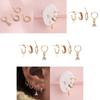 Trendy Gold Alloy Plated Crystal Studs Earring Set For Stylish Women