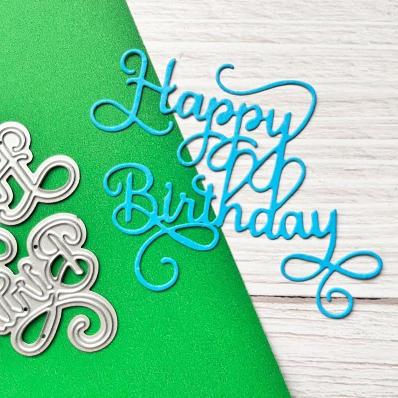 Metall-Stanzschablonen Happy Birthday für Kartenherstellung Scrapbooking Papierbasteln DIY