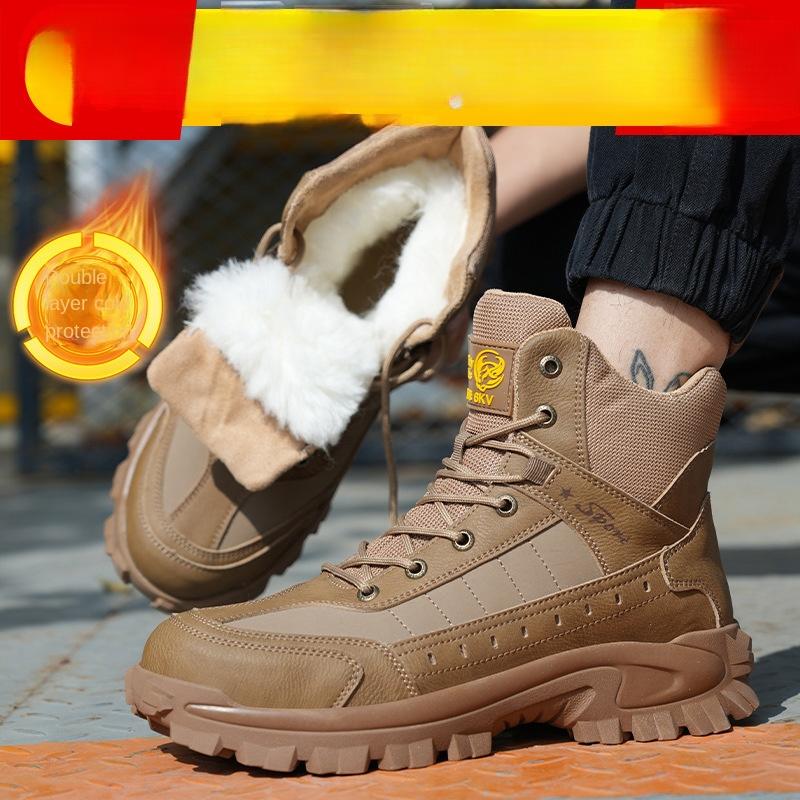 Zimowe nowe buty robocze z tworzywa sztucznego i stali, odporne na rozbicie, przebicie, zużycie i poślizg