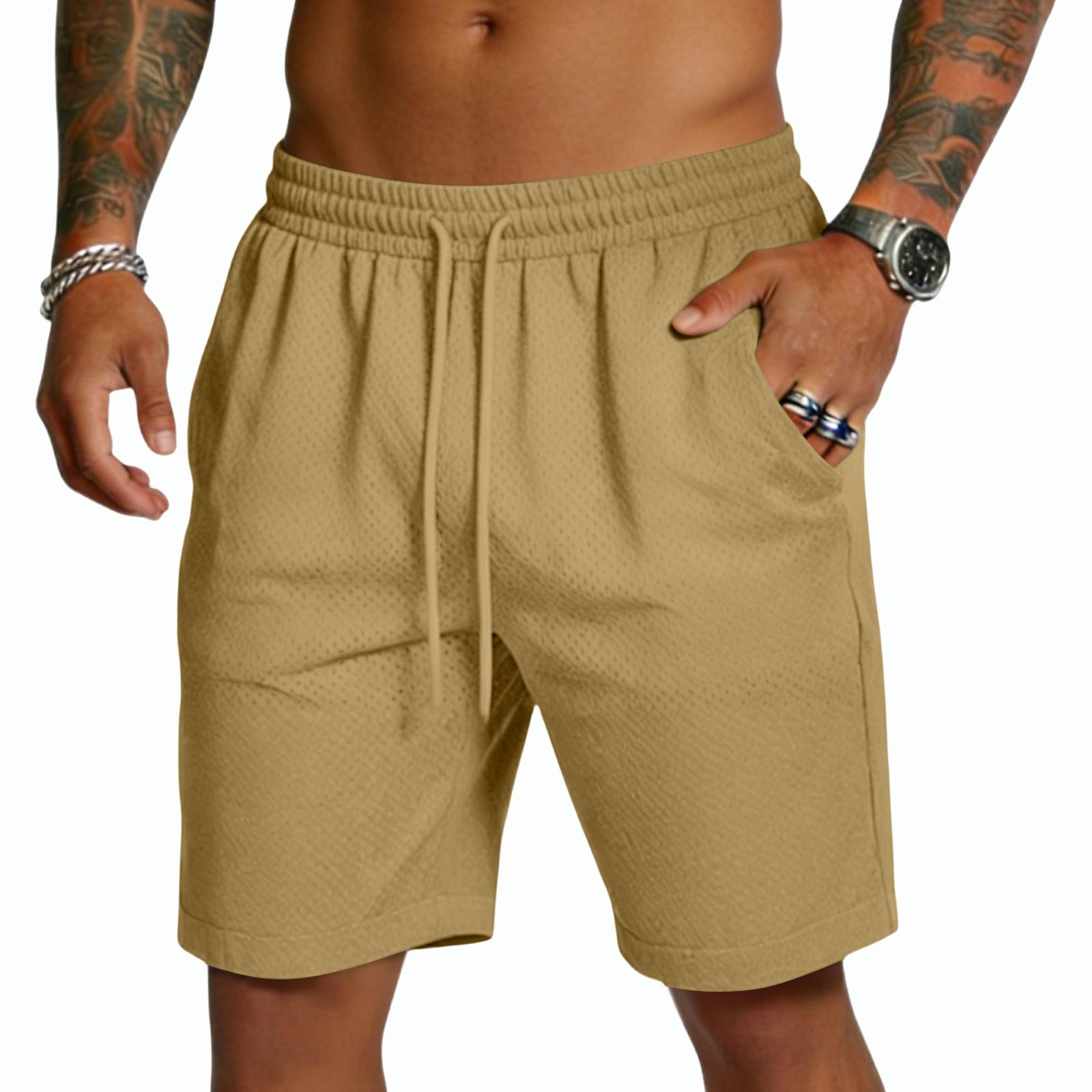 

Mens Athletic Mesh Shorts with Drawstring Waistband Breathable Lightweight Casual Sportswear for Gym Running Training XXL