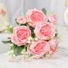 Artificial Flowers Fake Silk Peony Vases Flower Bouquets Home Room Decoration Garden Flower Garlands Wedding Bridal Accessories