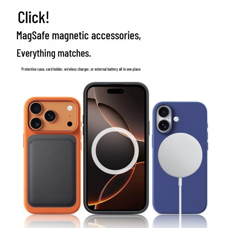 Apple 17 True Liquid Silicone Magnetic iPhone 17 Pro Max Full Coverage Camera Button Phone Case