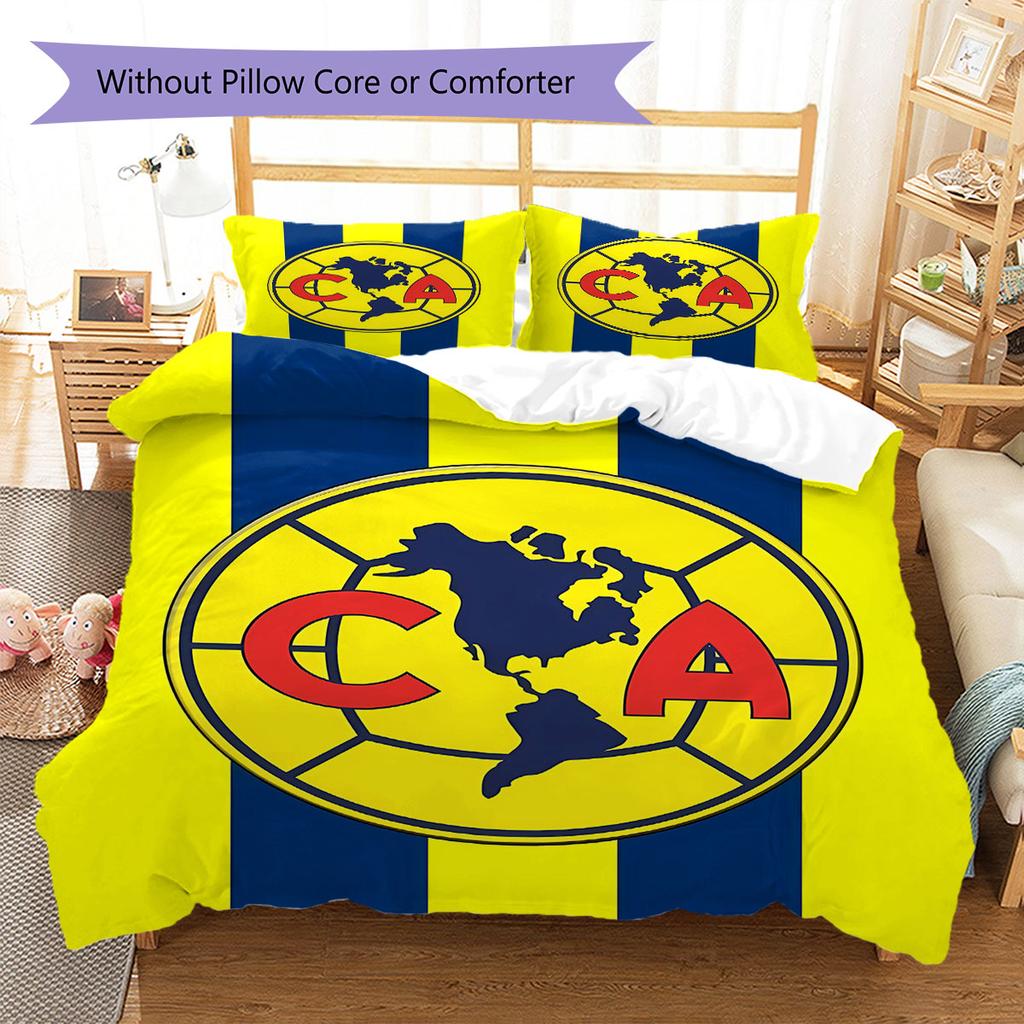 Club De Futbol América Pattern Bedding,Quilt Set Quilt Cover Pillowcase Home Birthday Gift(1 * Duvet Cover + 2 * Pillowcase, Without Core)