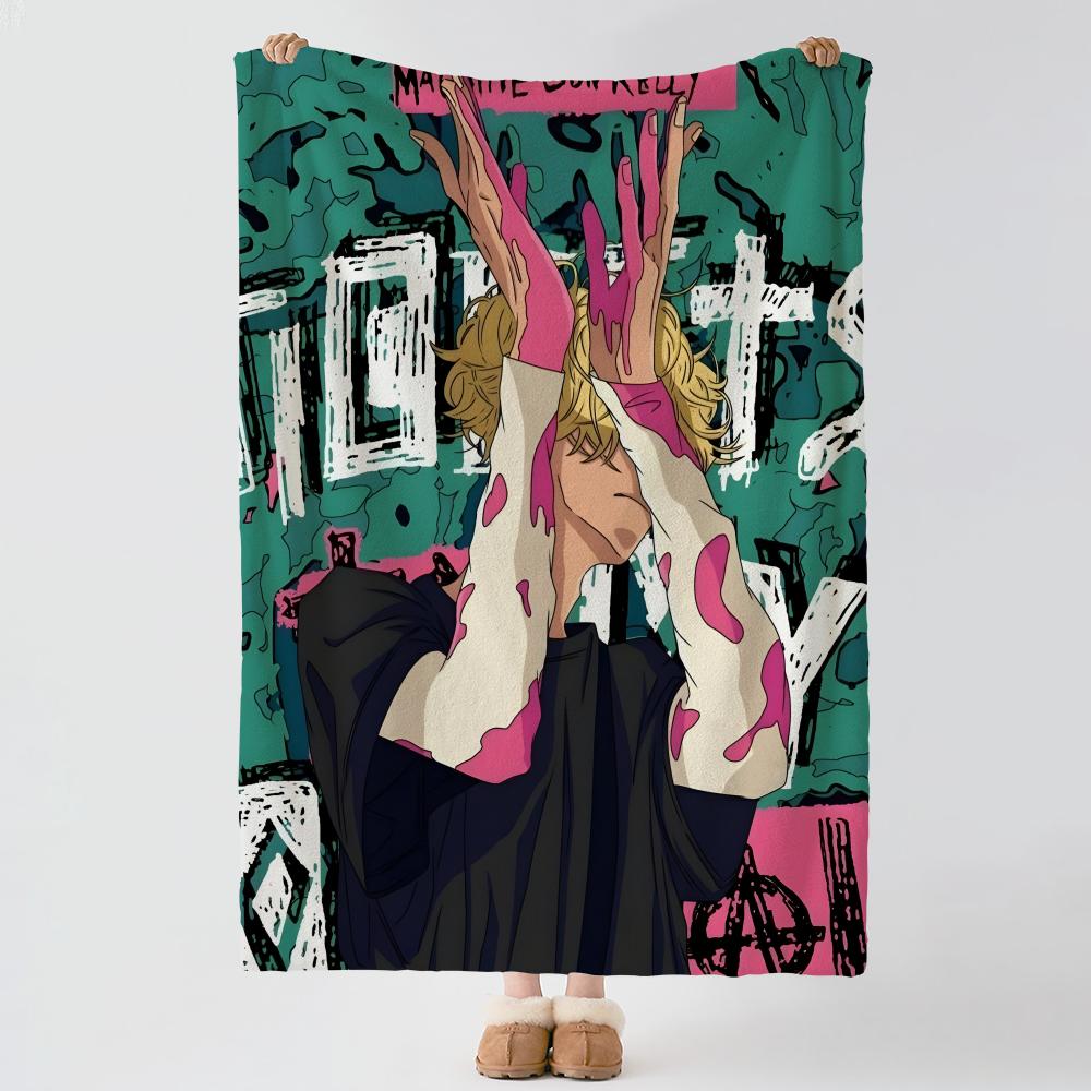 Music M-Machine Gun Kelly-Y Throw Thick Comfort Flannel Quilt, Multi-scene Use Indoor Outdoor Daily Nap