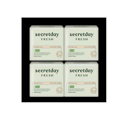

Secret Day Fresh Органические Веганские Гигиенические Прокладки, Набор из 4 упаковок (Выберите 1 из 5) Medium 16P * 4 packs