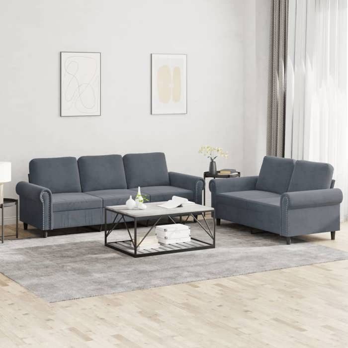 VidaXL Ensemble de Canapés avec Coussins 2 pcs, Canapés avec Accoudoirs et Dossier, Ensemble de Meubles, Mobilier de Salon, 3202251
