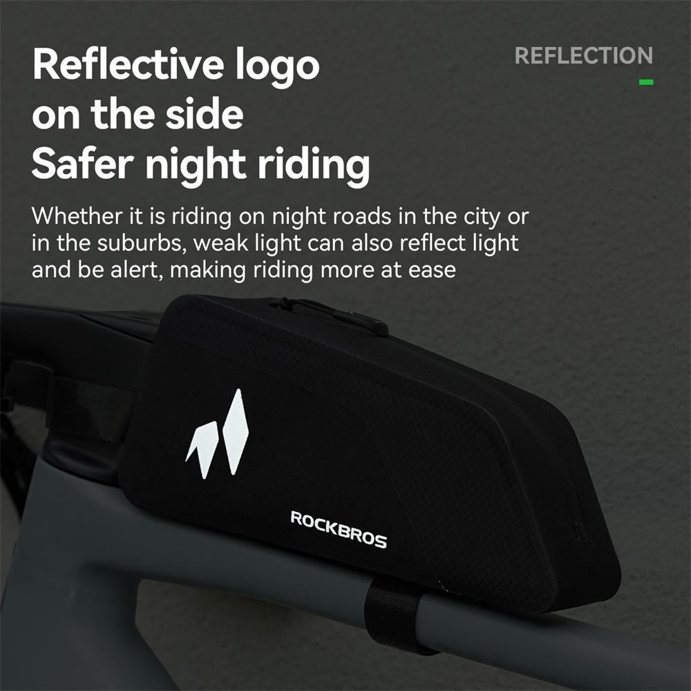 ROCKBROS Bike Top Tube Bag Waterproof Bicycle Frame Bag Cycling Reflective Bag 1L
