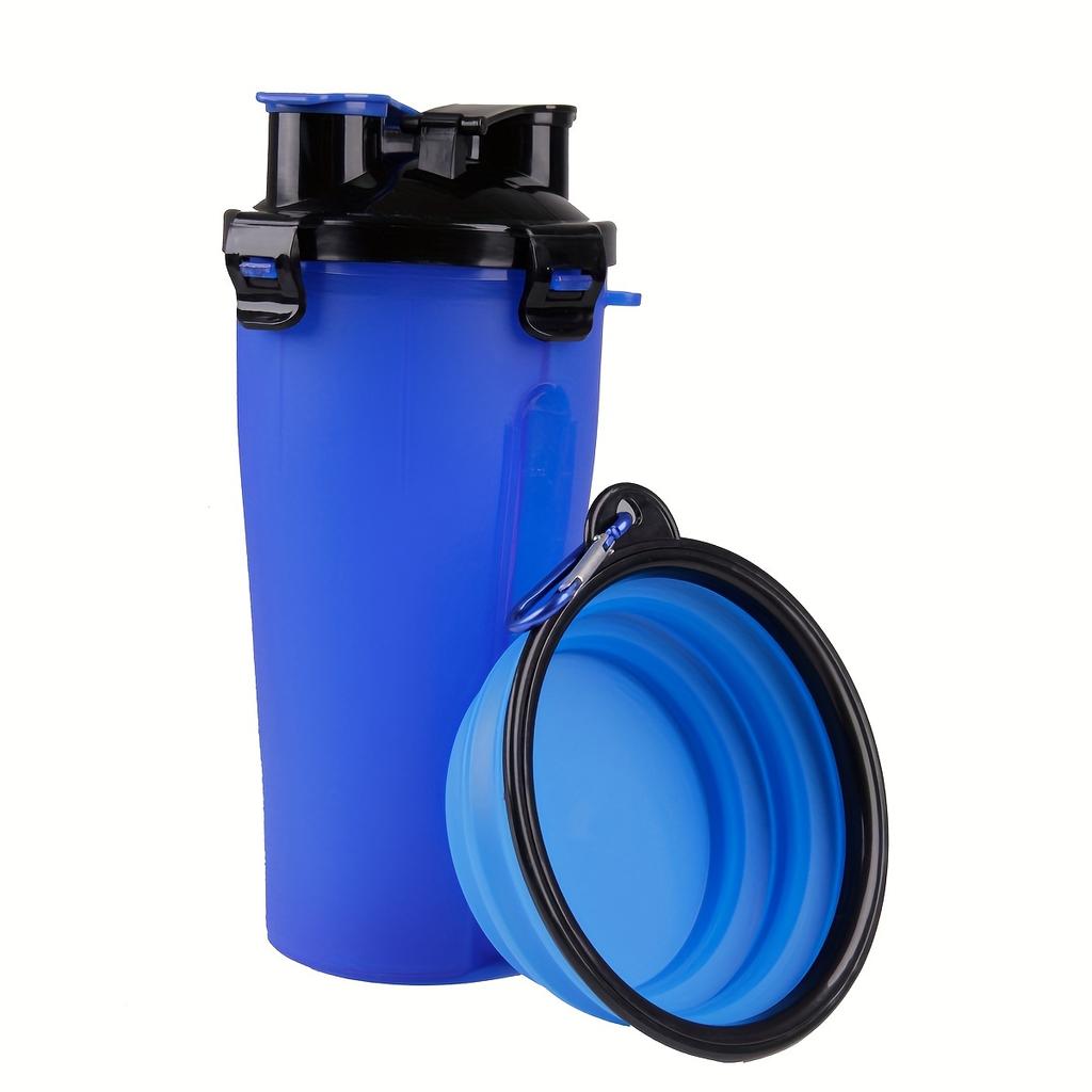 Portable 2 In 1 Pet Water Bottle With Food Container, Leak Proof Dog Water Bottle With 2pcs Collapsible Feeder Bowl For Outdoor