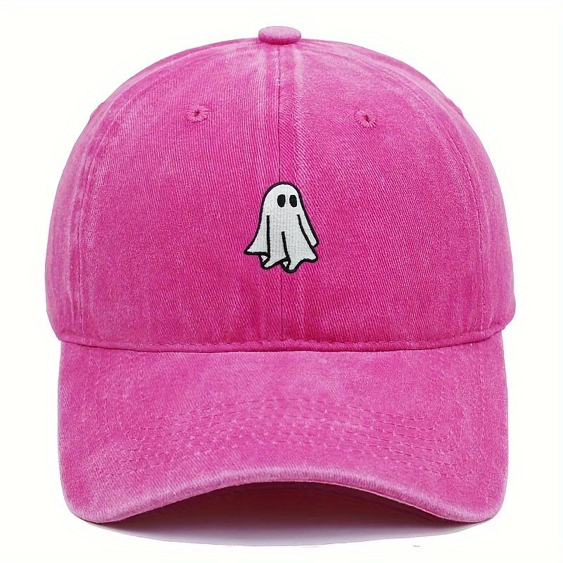 Halloween Embroidered Baseball Hat with Cute Ghost Pattern Simple Style Suitable for Men and Women