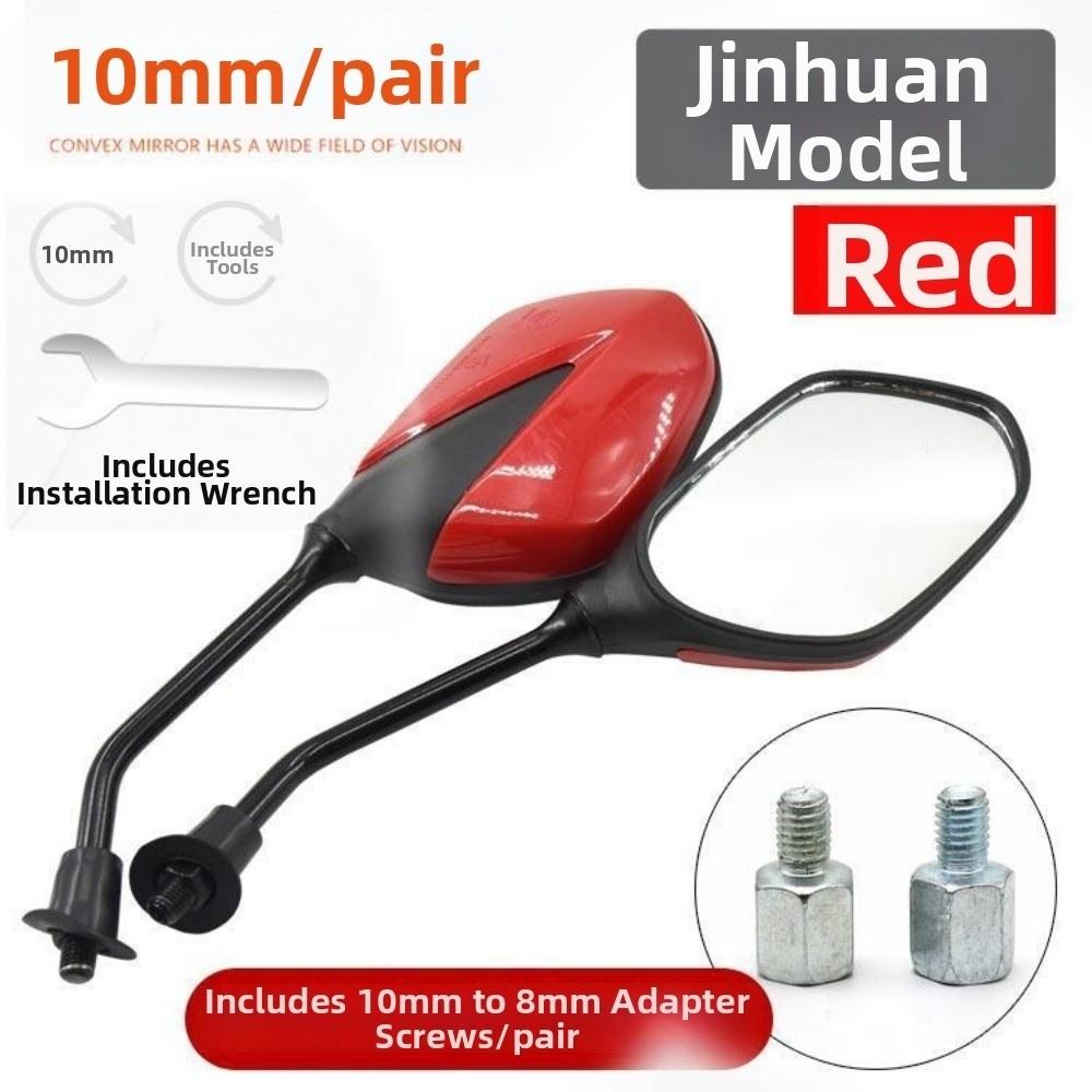 1Pair Black 8mm/10mm Rigth Thread Electric Scooter Rearview Mirror