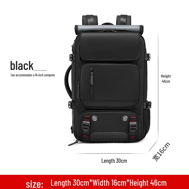 

Унисекс дорожный рюкзак большой вместимости с отделениями для ноутбука и сумкой кросс-боди 18 inches чёрный