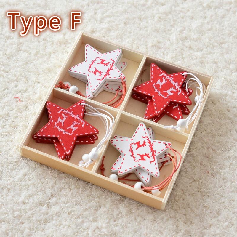 12 BUC/8 BUC Decorațiune Pom de Crăciun Lemn Creativ Globule de Crăciun Ziua de Crăciun Fulg de Nea Fi