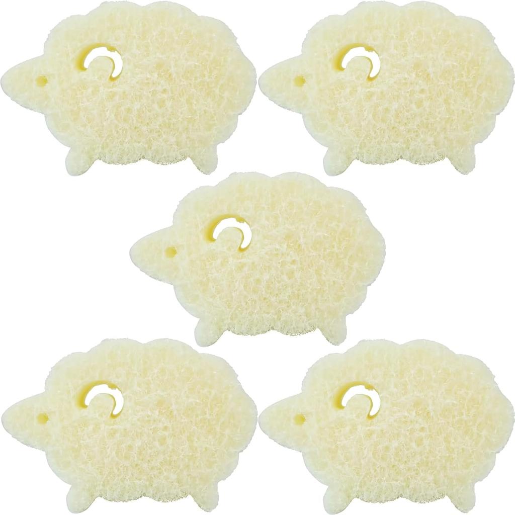 Oe Dish Sponge White 7.3cm X 11cm 3.5cm Cf Kitchen Sheep Soft Gentle Washing Set 5