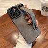 Wrist Strap Holder Case For iPhone 17 16 13 12 11 Pro Max Matte Leather Phone Cases For iPhone Air 15 14 Pro Max 16 Plus Cover