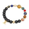 Handmade European Eight Planets & 12 Constellations Beaded Bracelet with Stainless Steel Pendant for Women