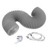 Exhaust Hose 100mm Suction Hose Ventilation Pipe Length 2.5m with 2 Hose Clips Aluminium Foil Tape for Air Conditioner